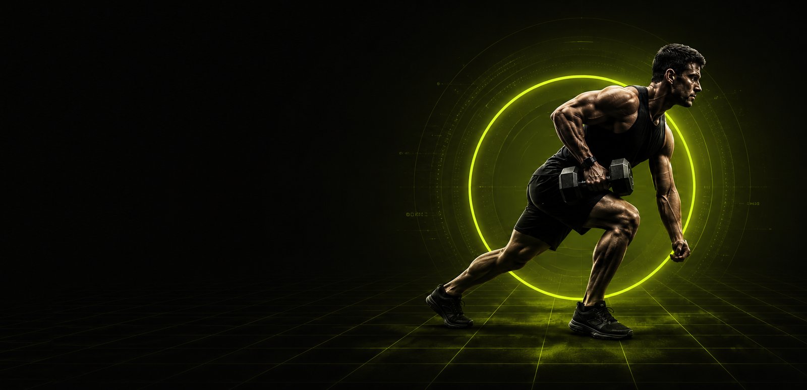 Athlete training with neon motion-capture ring